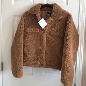 Missguided brown teddy jacket
